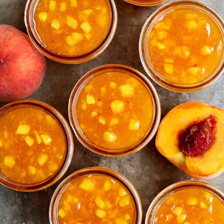jars of fresh peach jam