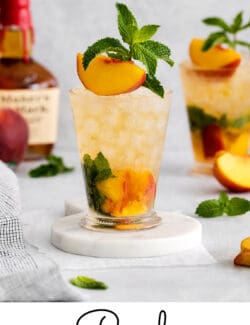 Pinterest image for peach mint julep