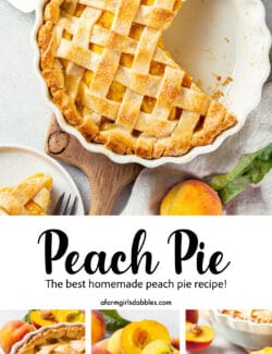 Pinterest image for peach pie