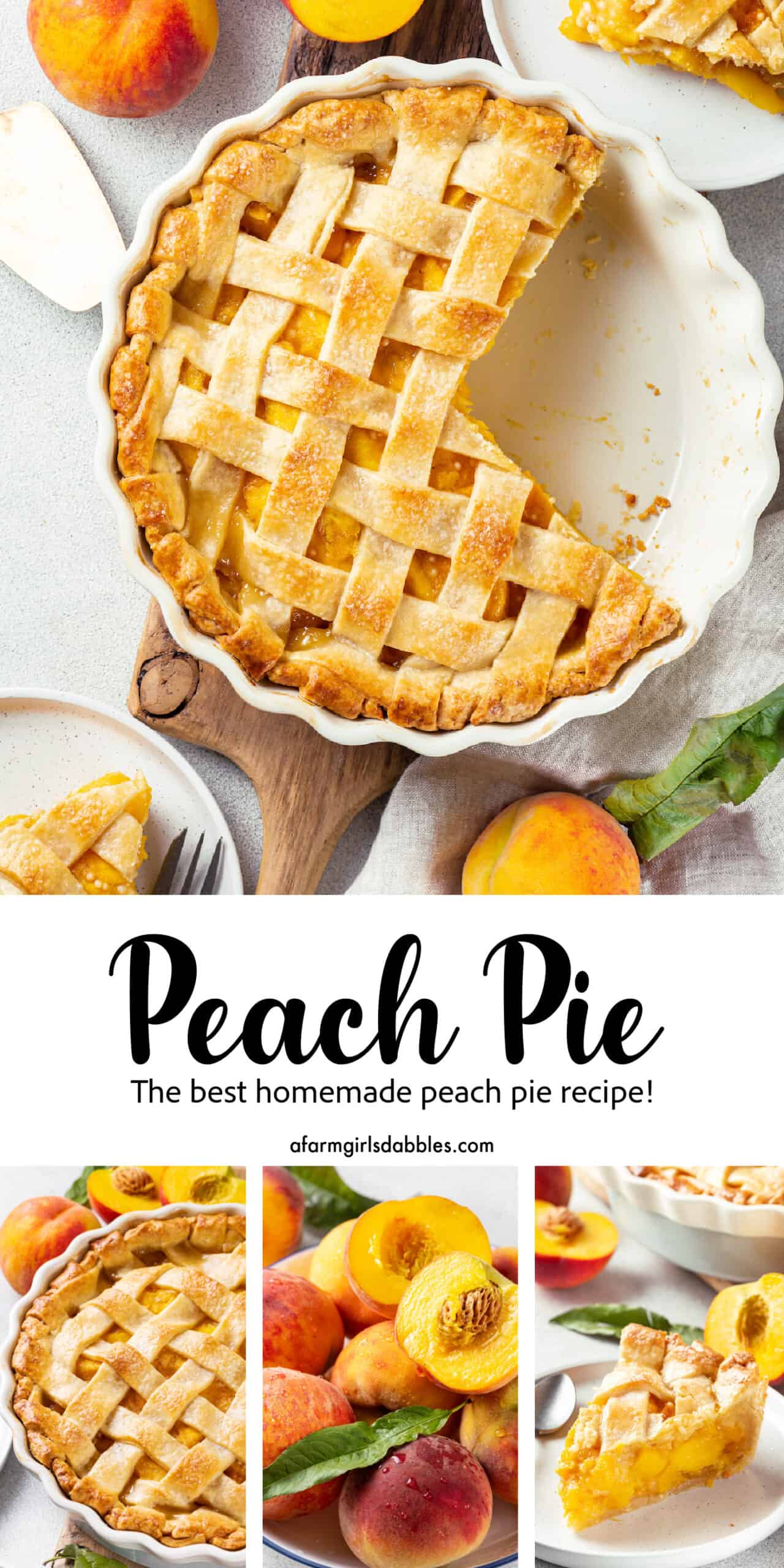 Pinterest image for peach pie
