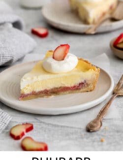 PInterest image for rhubarb cheesecake pie