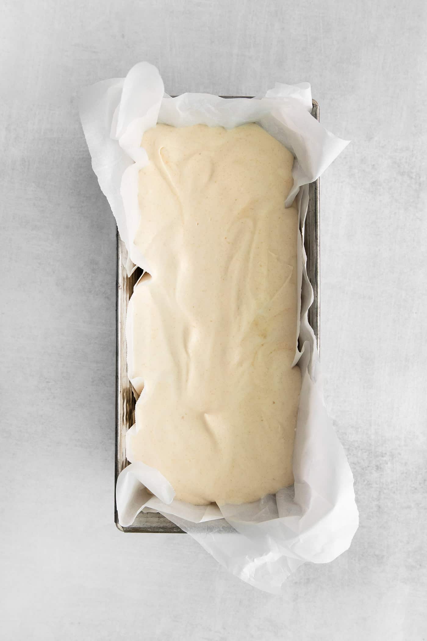 homemade ice cream in a loaf pan