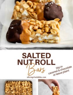 Pinterest image for salted nut roll bars