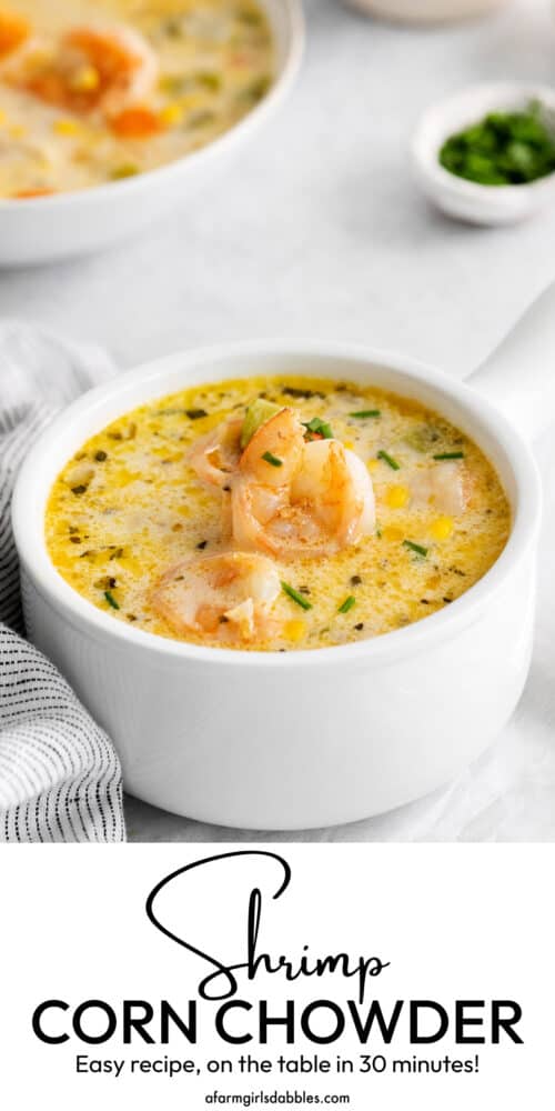 Easy Shrimp and Corn Chowder Recipe l A Farmgirl's Dabbles