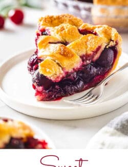 Pinterest image for sweet cherry pie