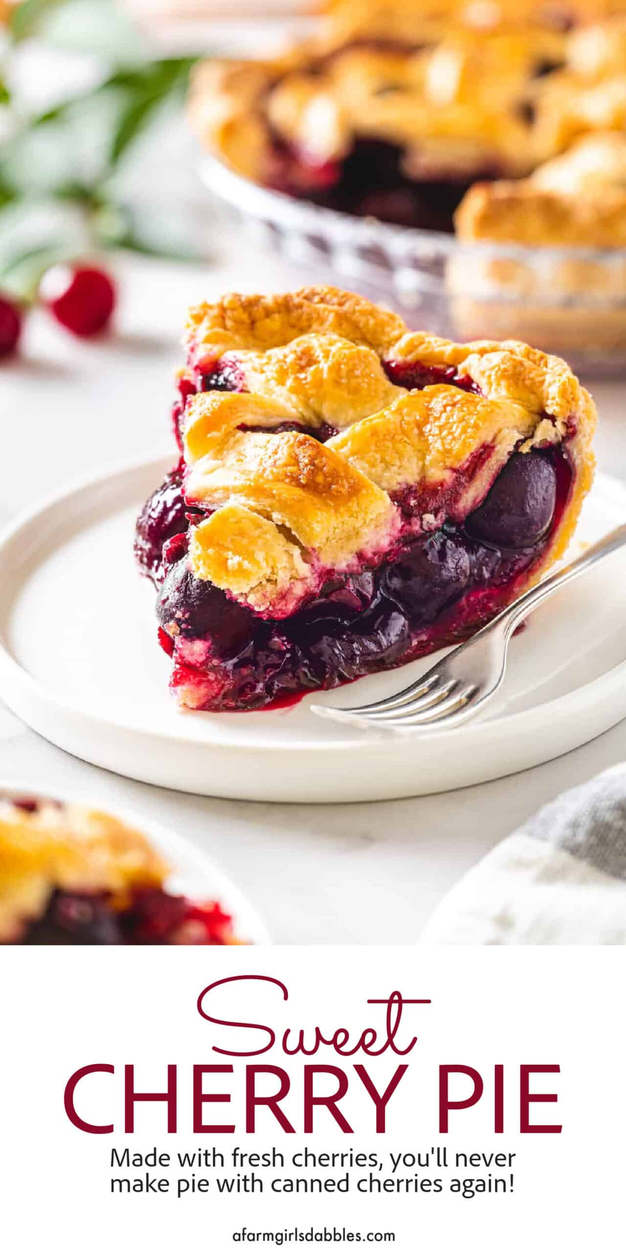 Pinterest image for sweet cherry pie