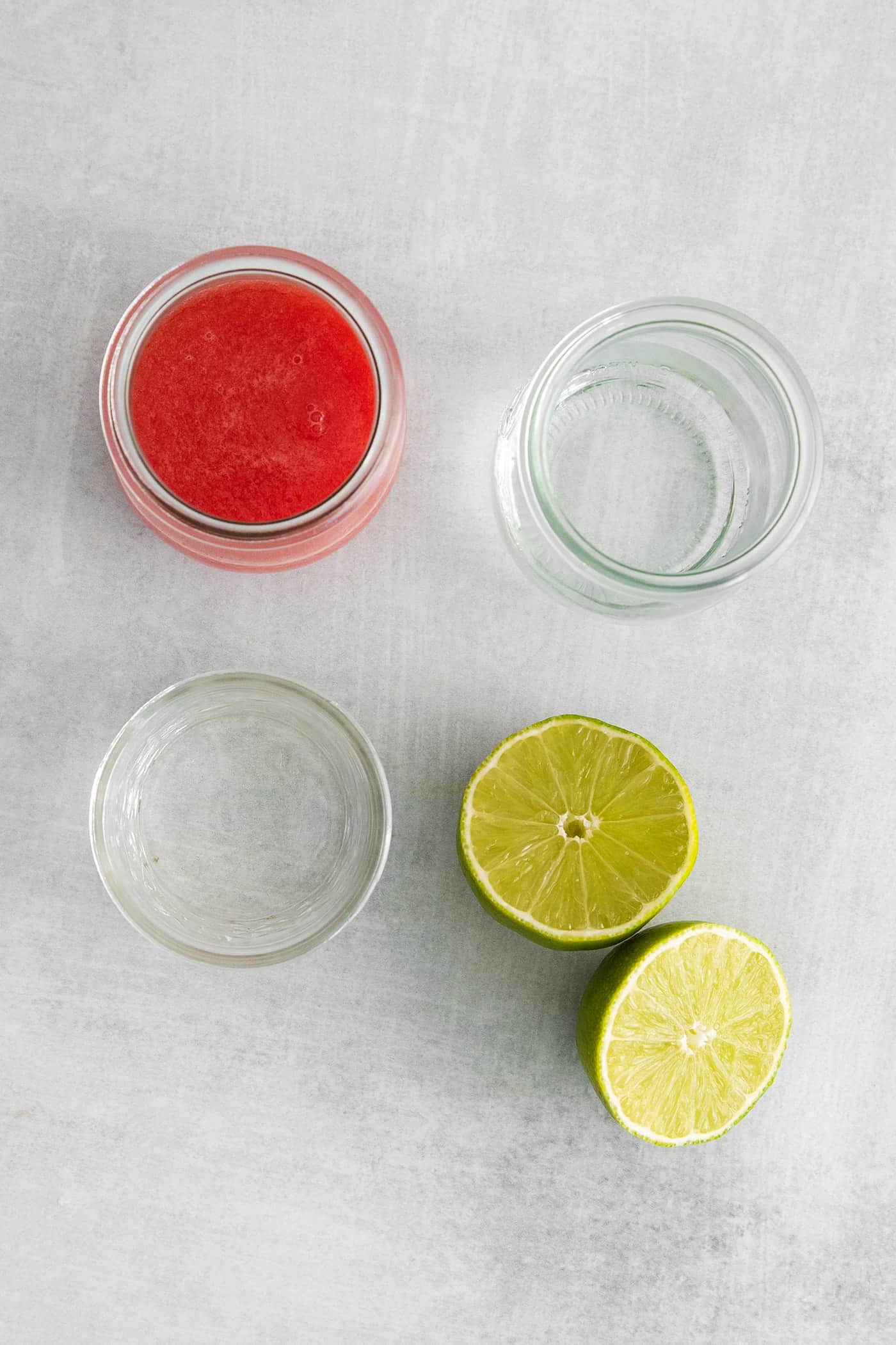 ingredients to make a margarita with fresh watermelon juice