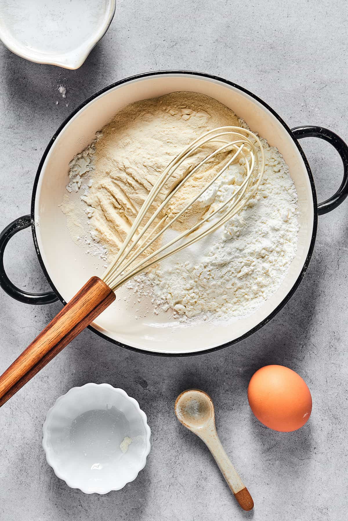 Tempura batter ingredients in a bowl