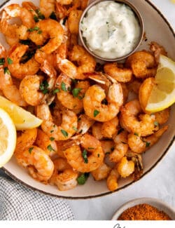 Pinterest image for air fryer shrimp