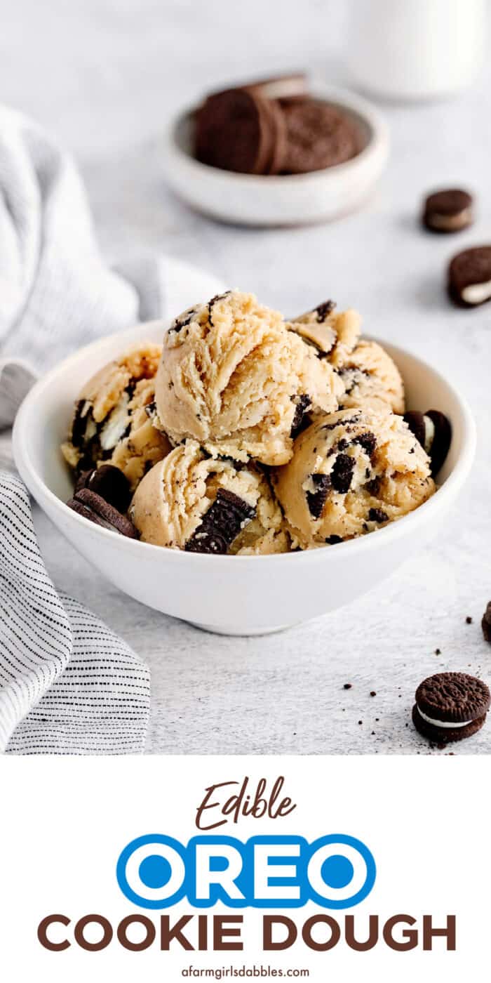 Pinterest image for edible Oreo cookie dough