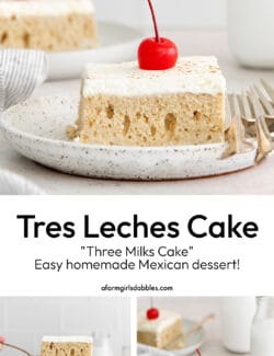 Pinterest image for tres leches cake