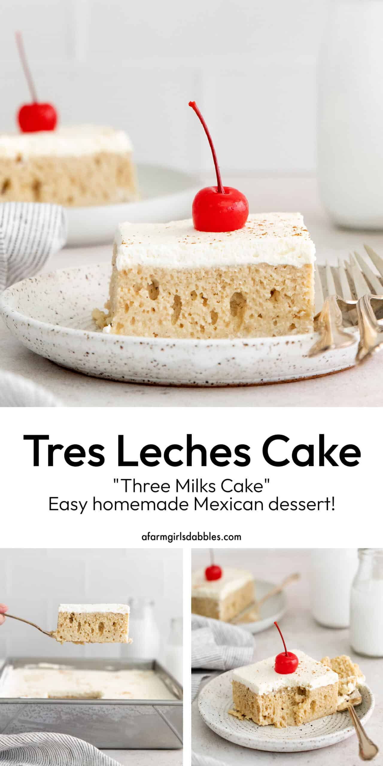 Pinterest image for tres leches cake