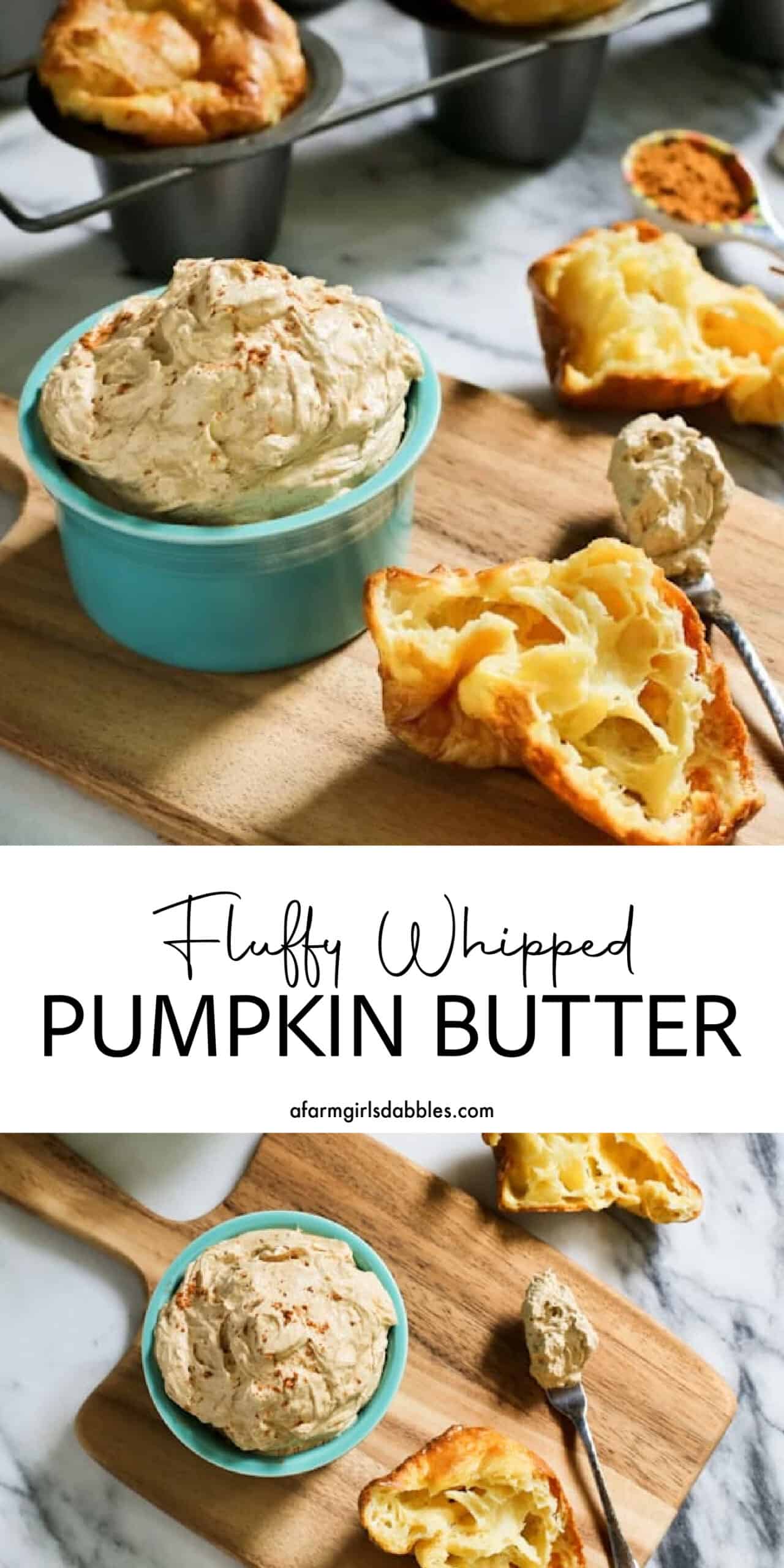 Pinterest image for fluffy whipped pumpkin butter