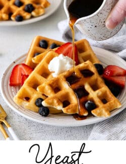 Pinterest image for Yeast Waffles