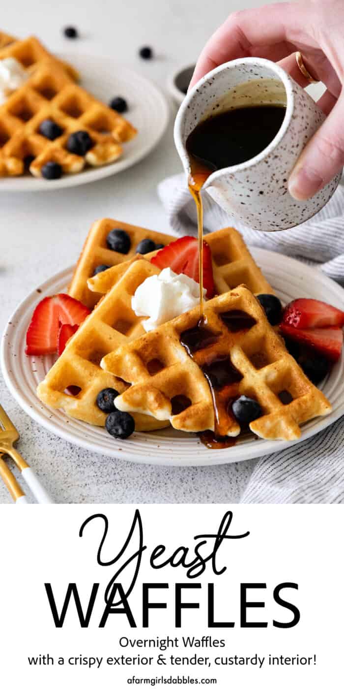 Pinterest image for Yeast Waffles
