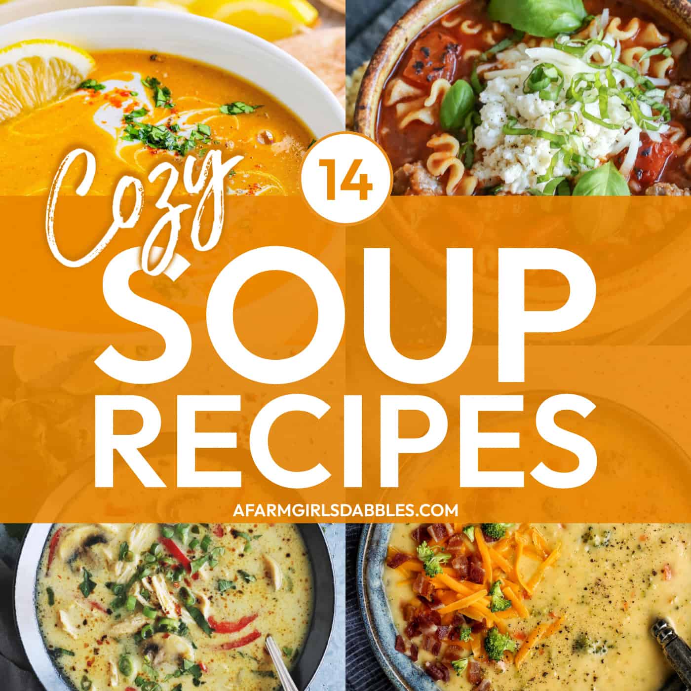 14 cozy soup recipes collage