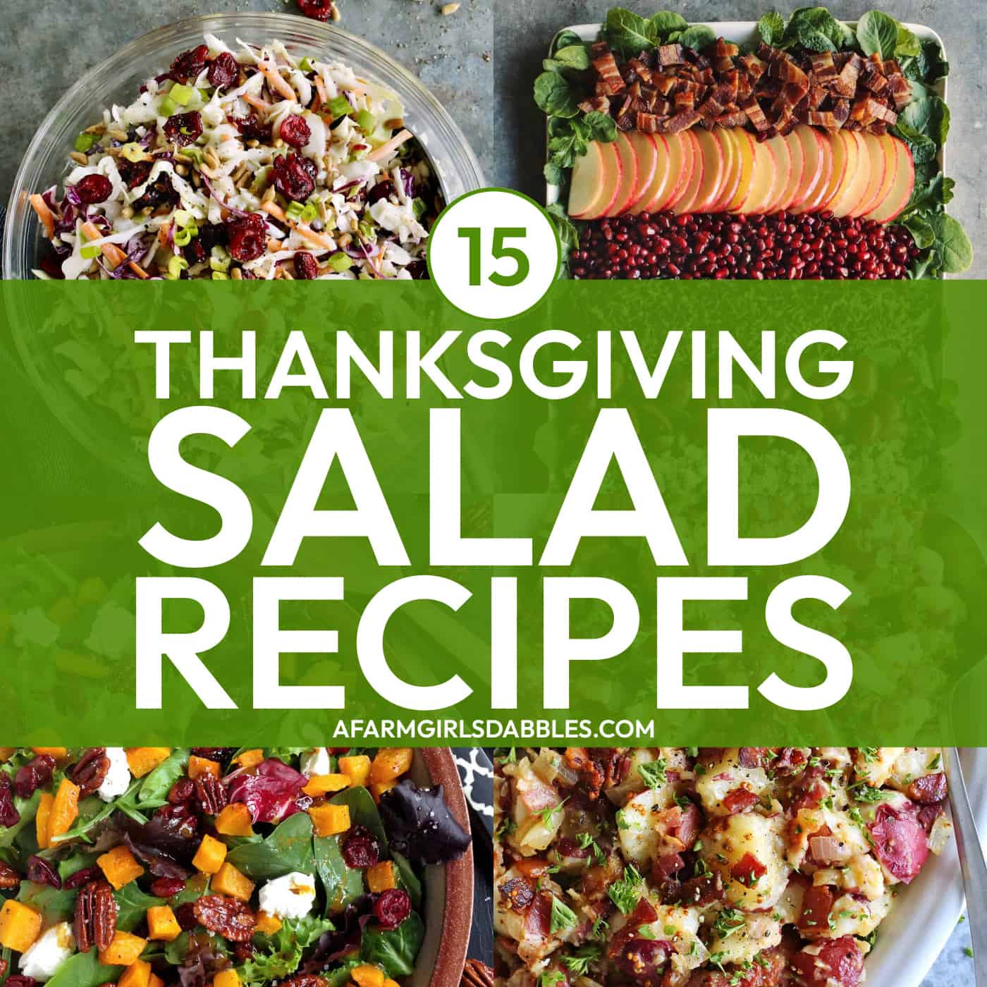 a collage of Thanksgiving salad recipes