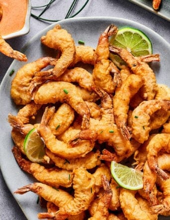 tempura shrimp on a platter