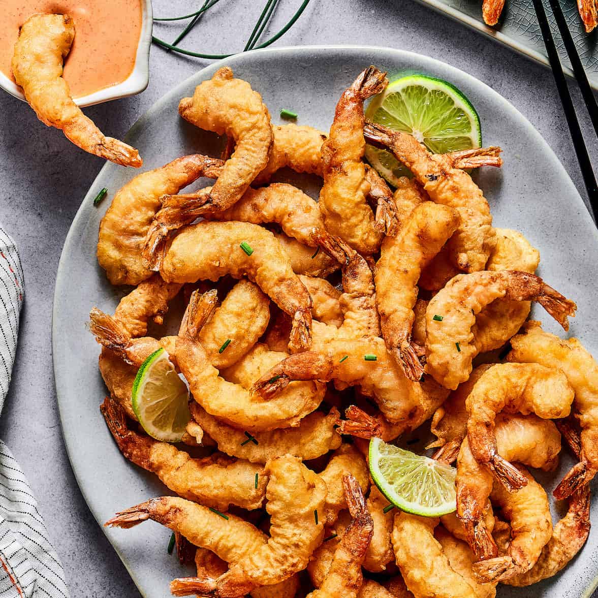 tempura shrimp on a platter