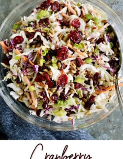 Pinterest image for cranberry coleslaw