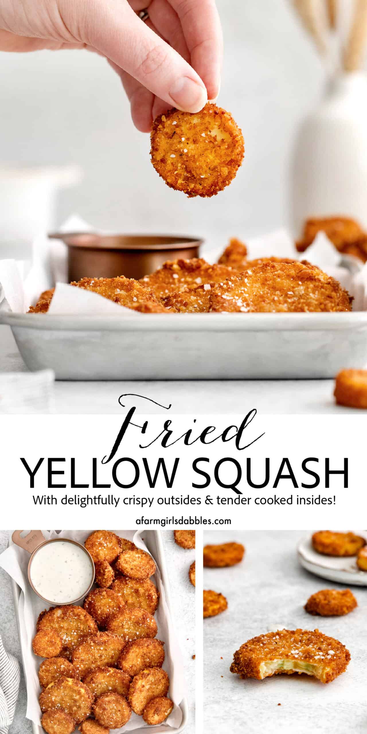 Pinterest image for fried yellow squash