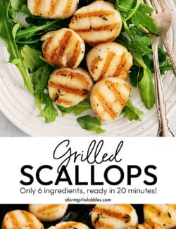 Pinterest image for grilled scallops