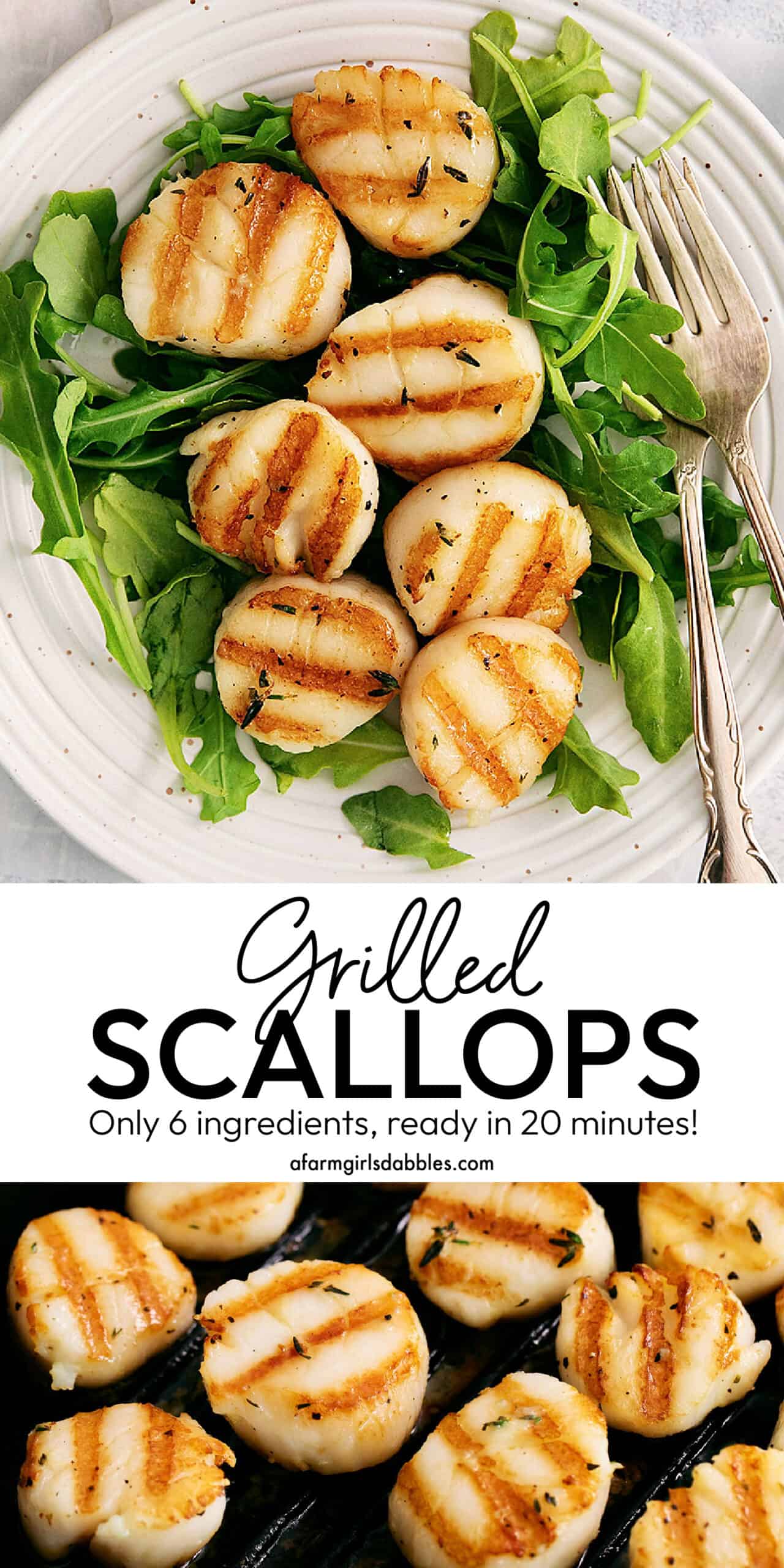 Pinterest image for grilled scallops