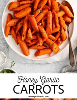 Pinterest image for honey garlic carrots