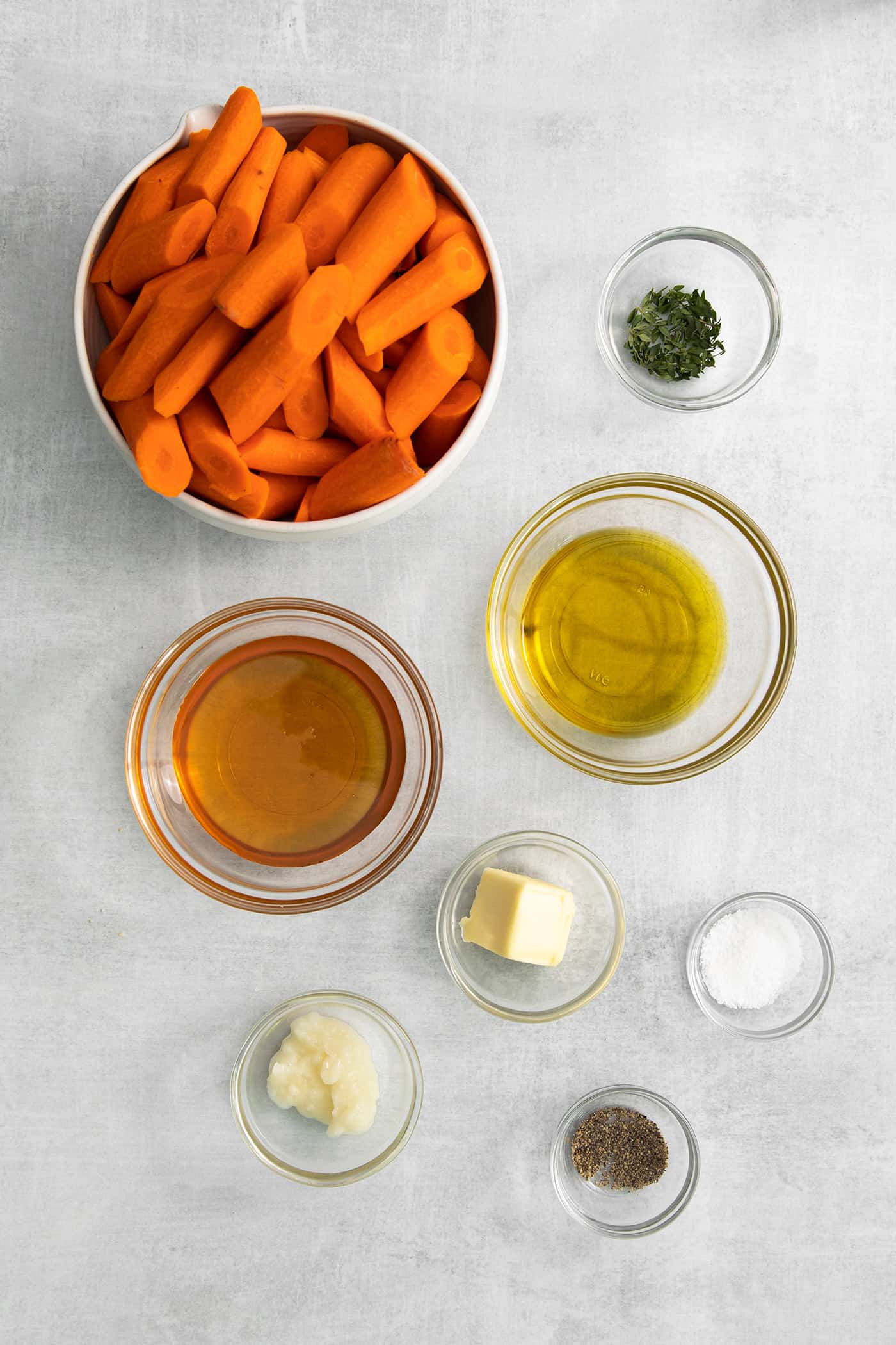 Honey garlic carrot ingredients
