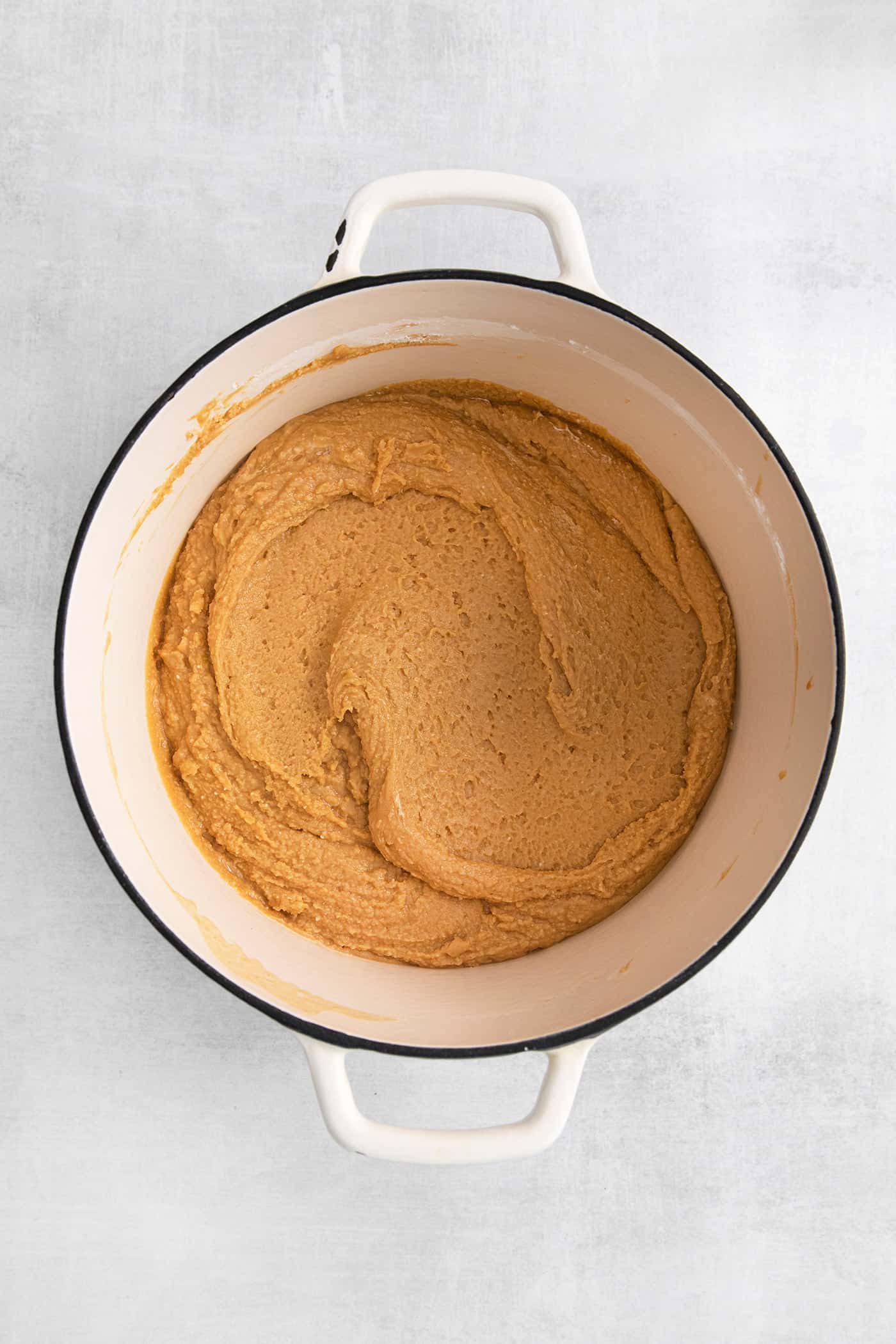 Peanut butter mixture in a saucepot