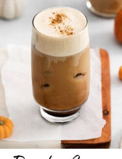 Pinterest image for pumpkin cream cold brew Starbucks copycat drink