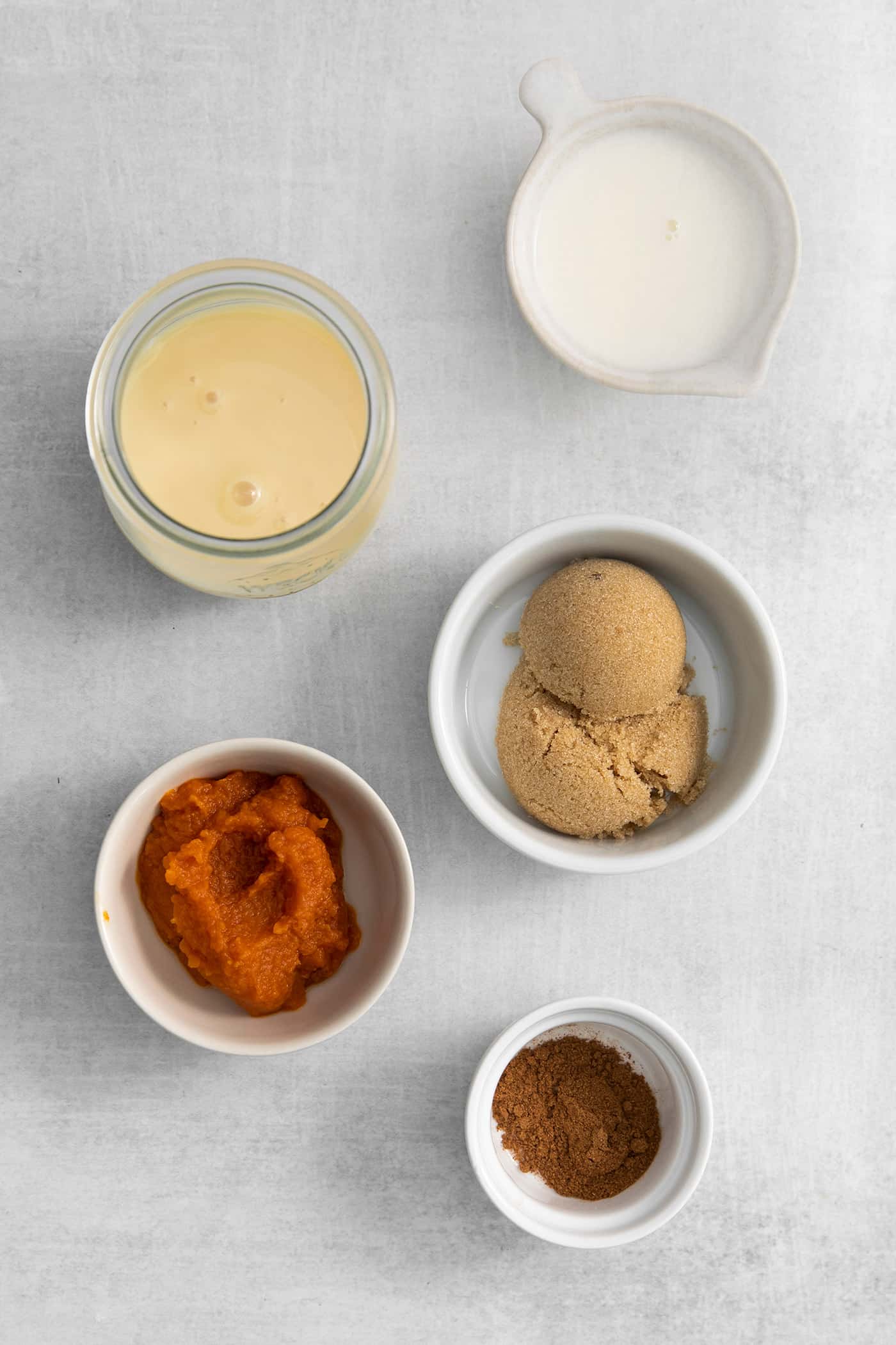 Overhead view of pumpkin cream cold brew ingredients