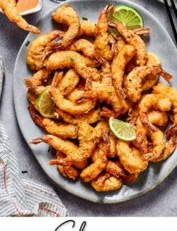 Pinterest image for shrimp tempura