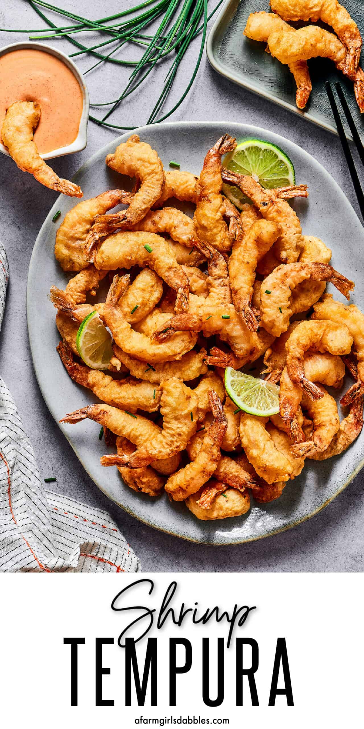 Pinterest image for shrimp tempura