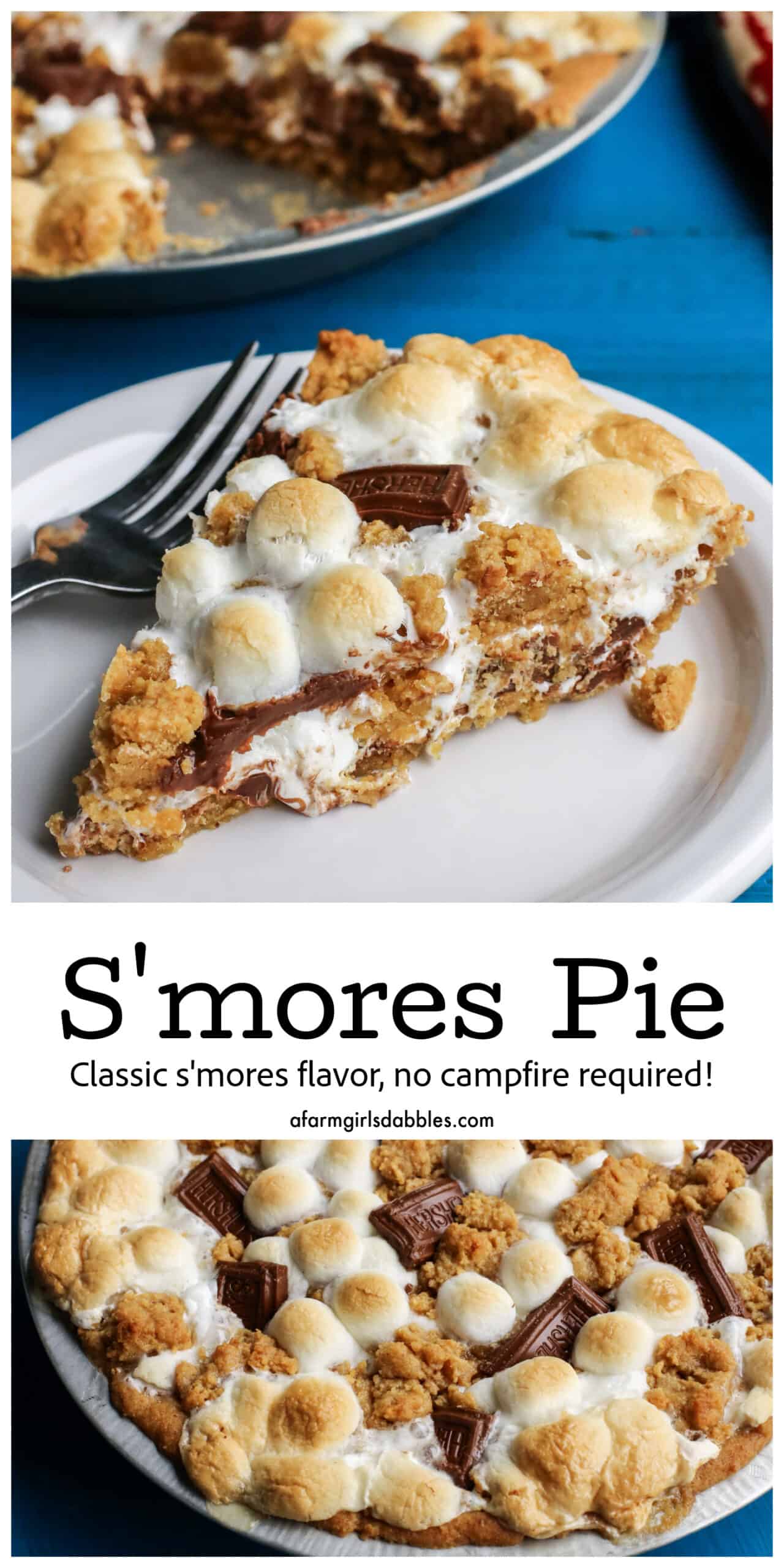 Pinterest image for s'mores pie