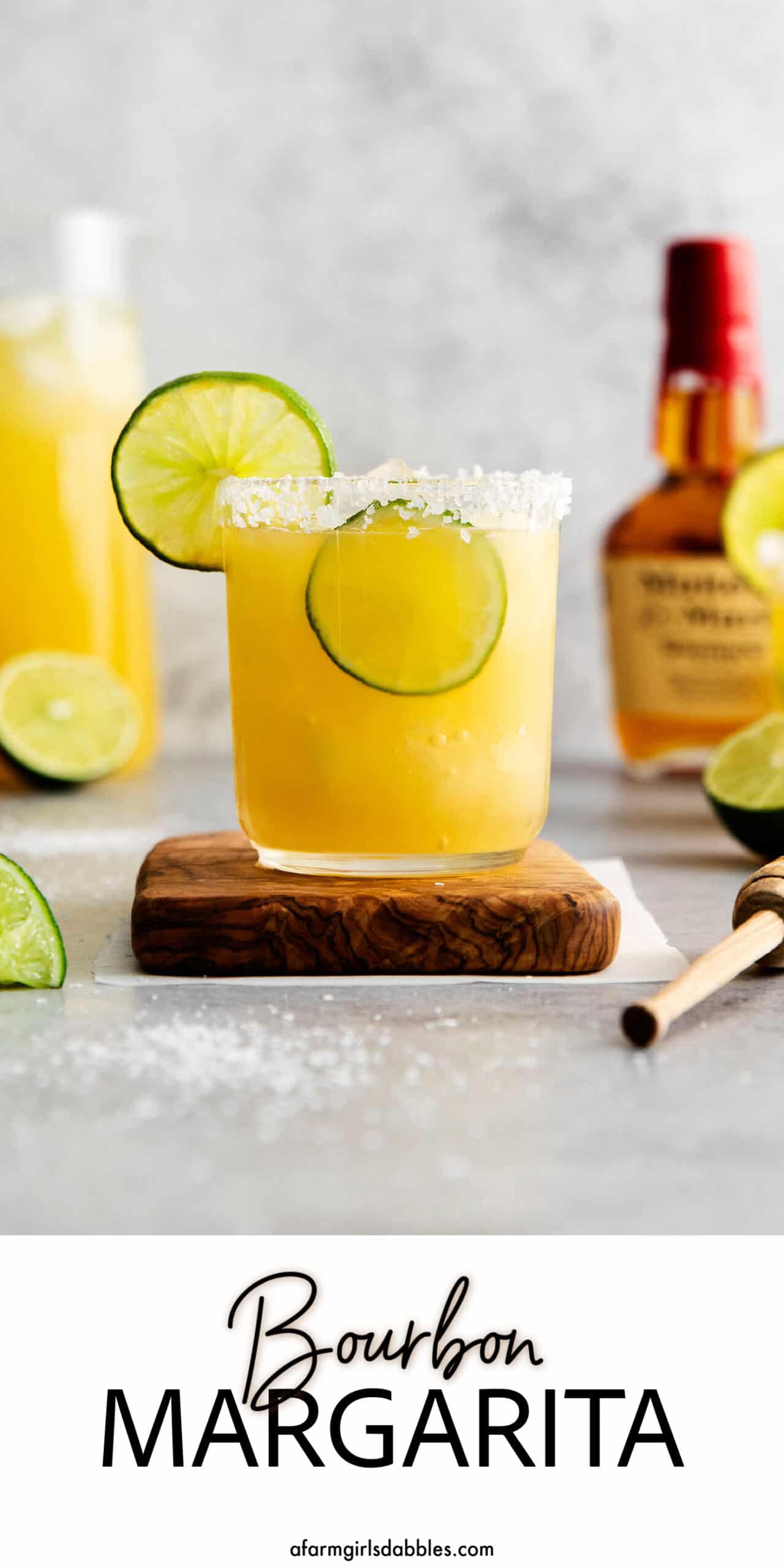 Pinterest image for bourbon margarita