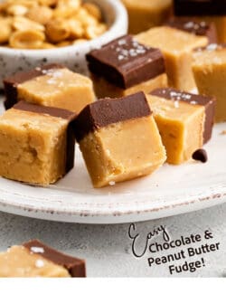 Pinterest image for buckeye fudge