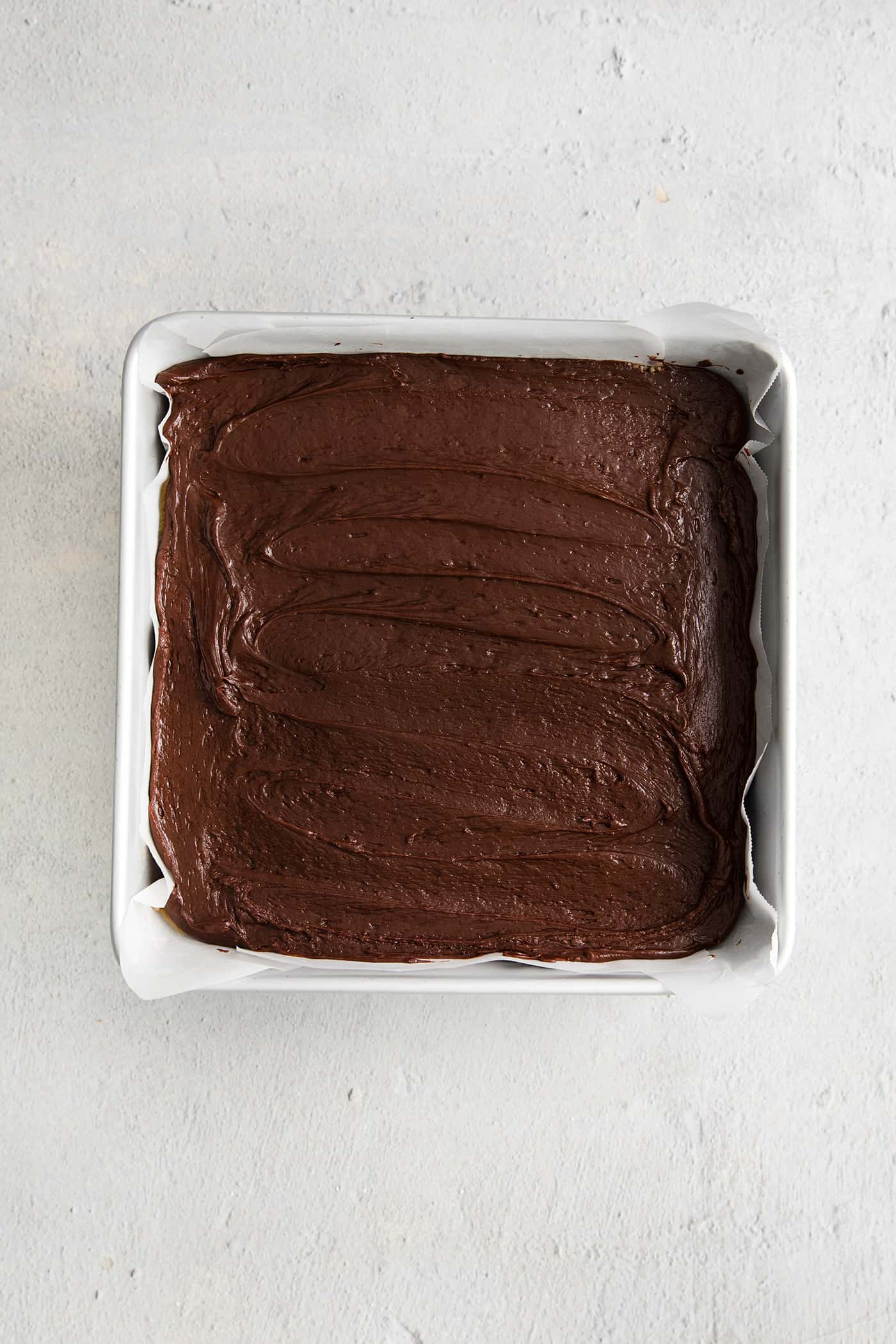 Chocolate fudge in an 8x8 pan