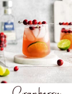 Pinterest image for cranberry margarita