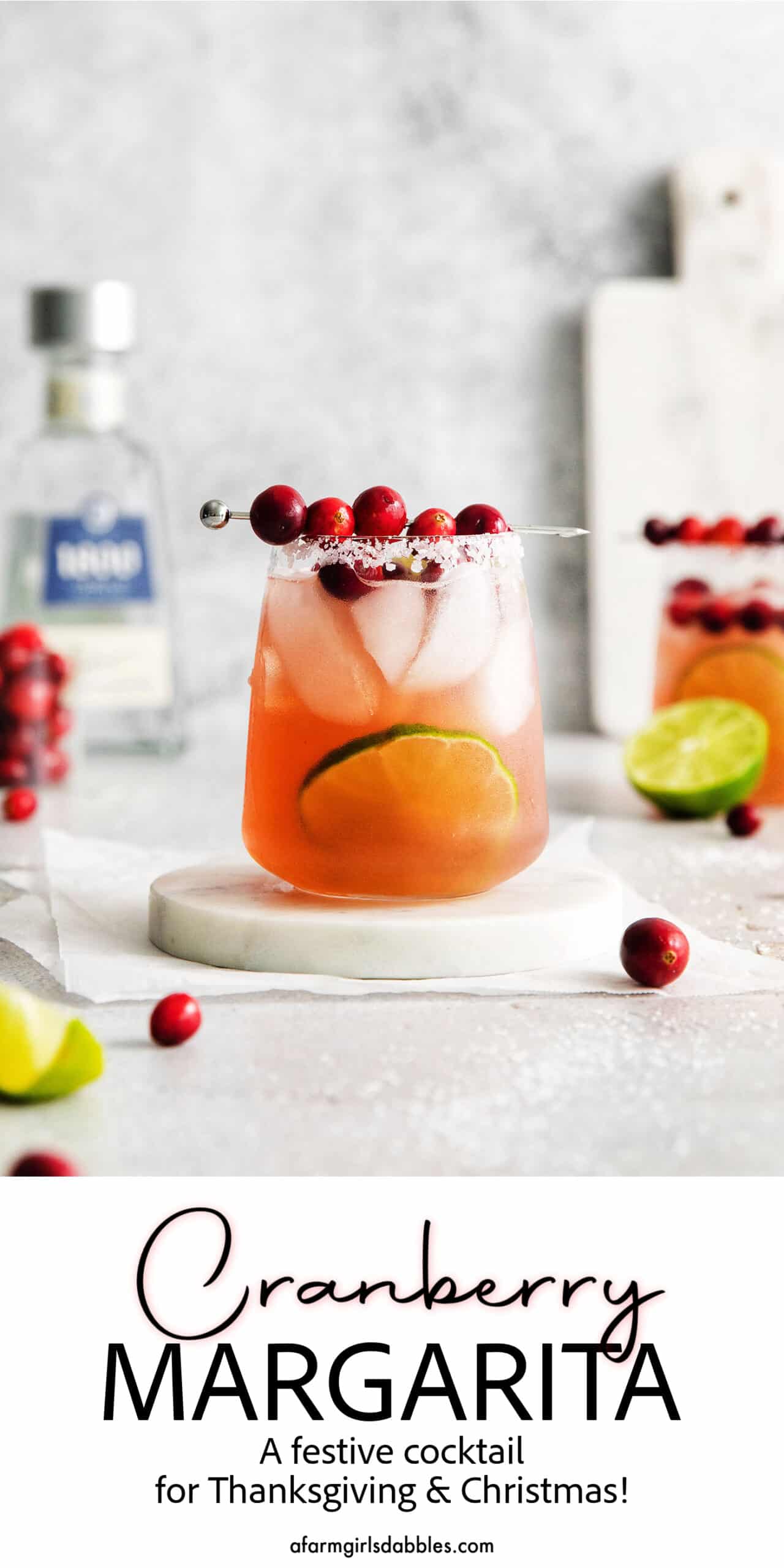 Pinterest image for cranberry margarita