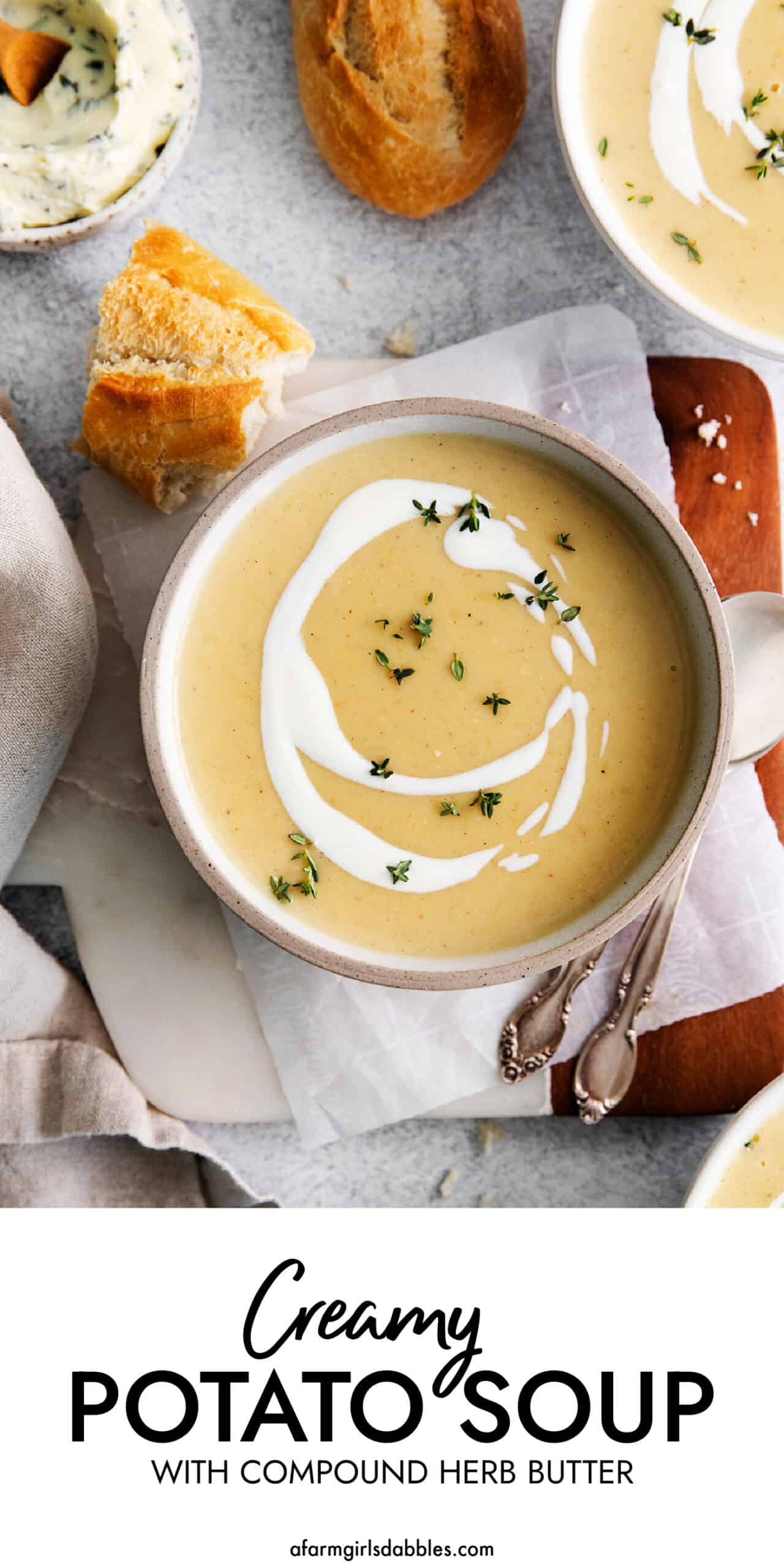 Pinterest image for creamy potato soup