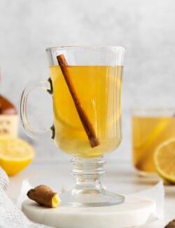 Hot toddy in a glass mug