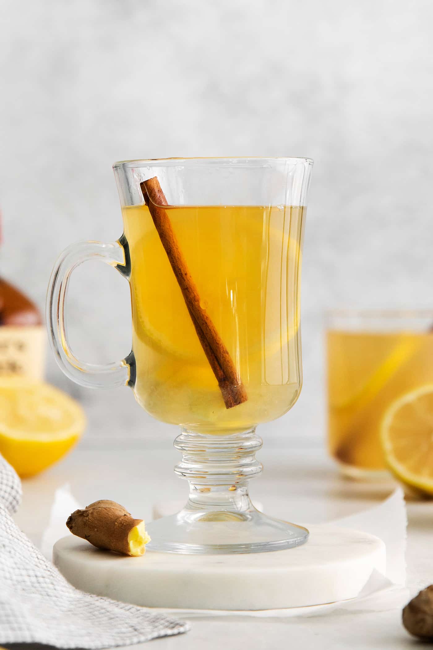 Hot toddy in a glass mug