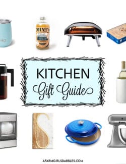 collage of photos for kitchen gift guide
