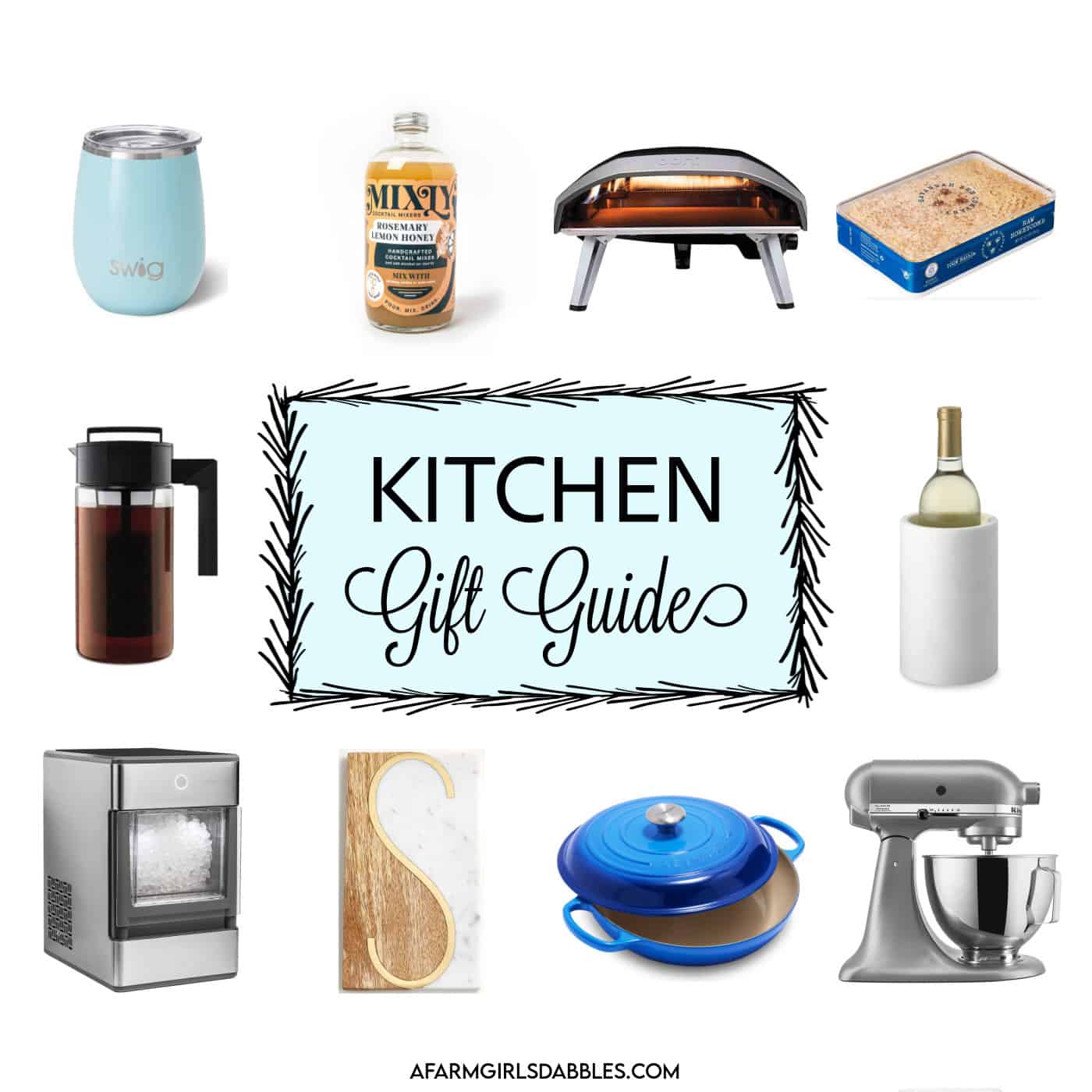 collage of photos for kitchen gift guide