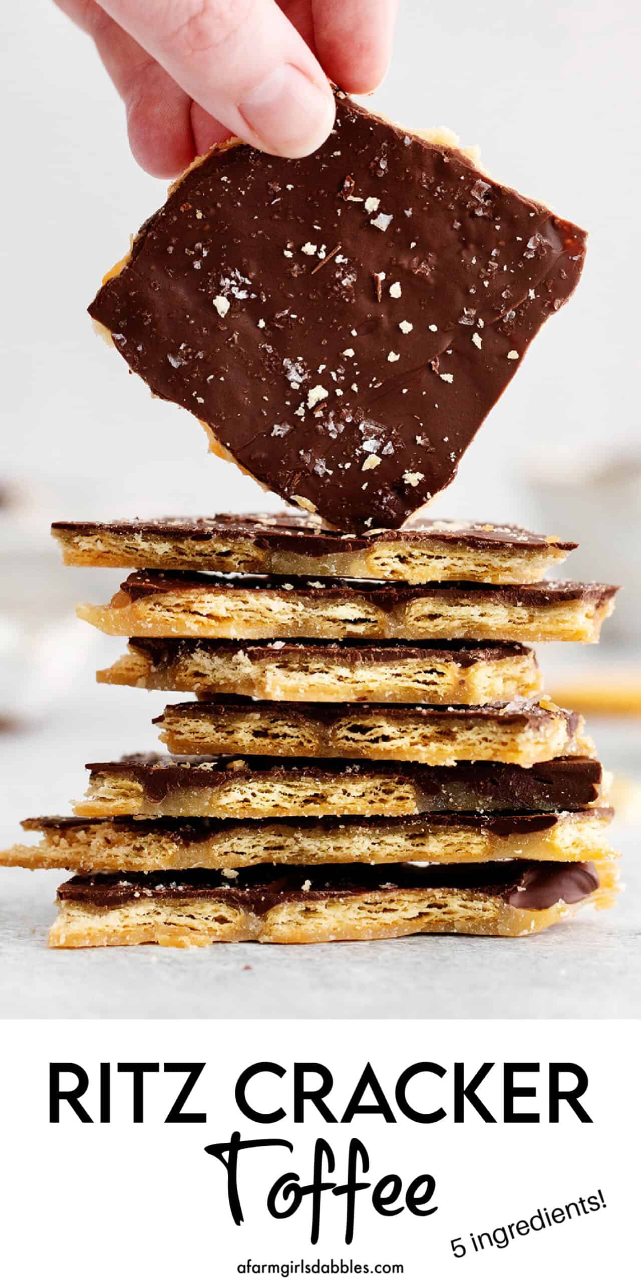 Pinterest image for Ritz cracker toffee