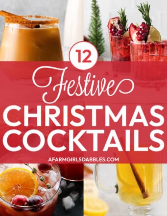 collage of festive Christmas cocktails