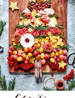 Pinterest image for Christmas charcuterie board