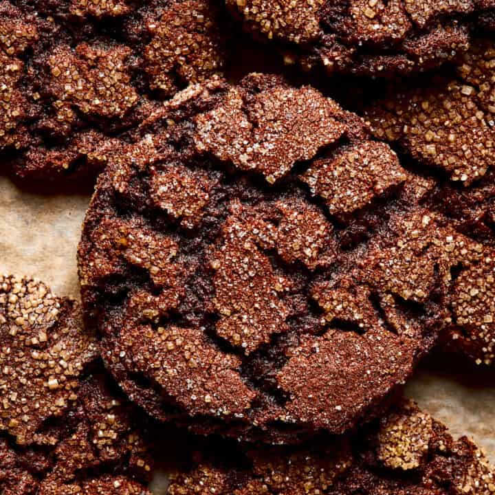 close-up photo of espresso cookies