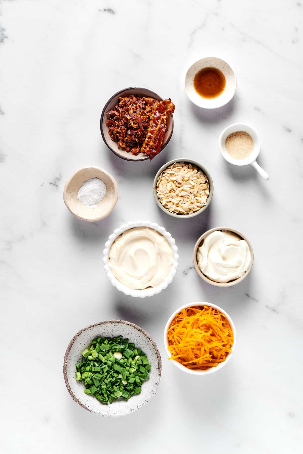 Overhead view of Million dollar dip ingredients